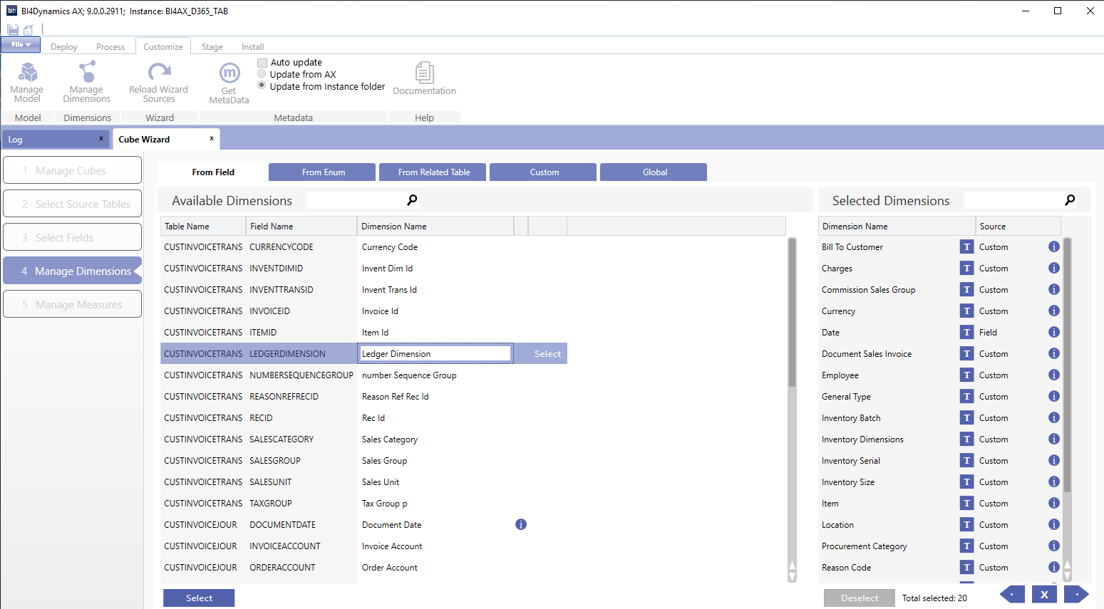 4 - D365 DFO - Manage Dimensions