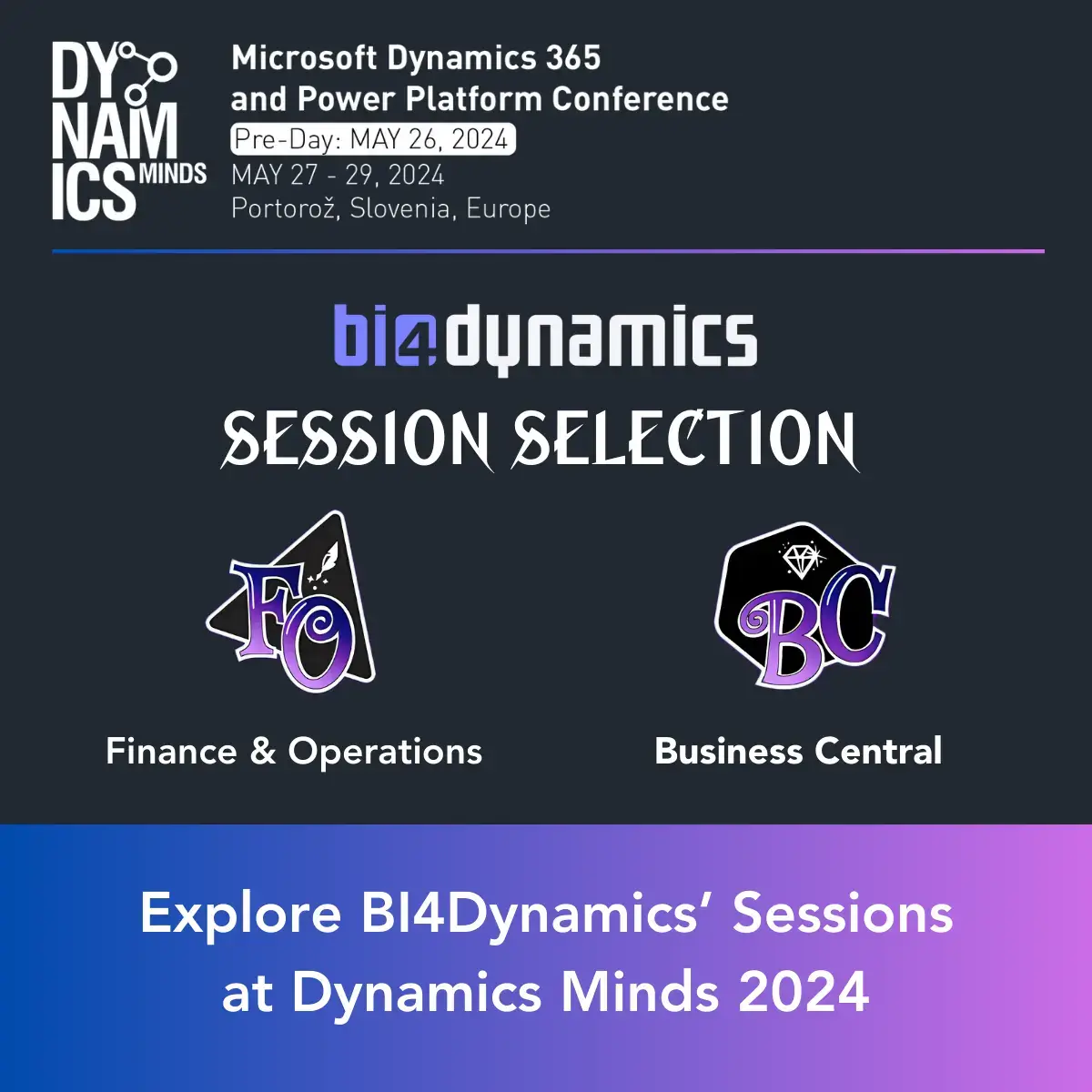 Explore BI4Dynamics’ Sessions at Dynamics Minds 2024