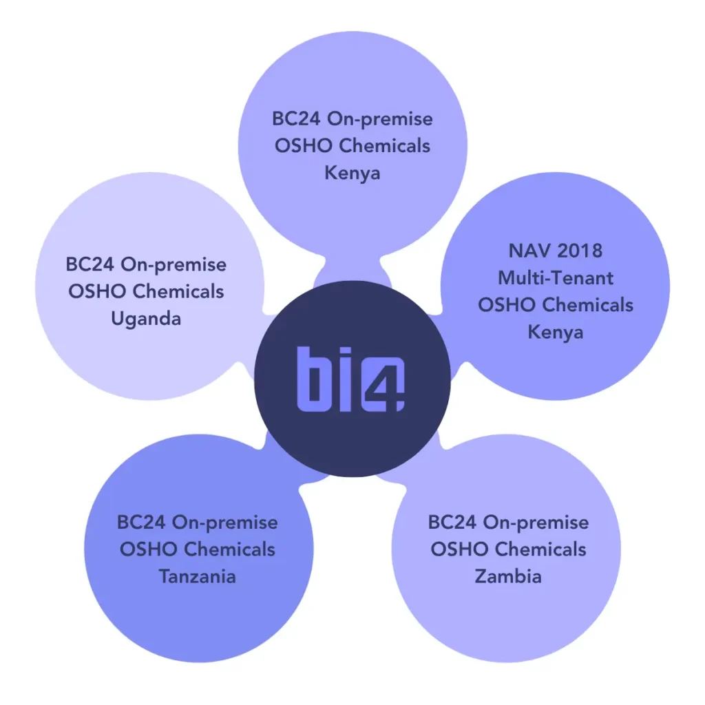 BI4Dynamics integrated 5 databases for Osho
